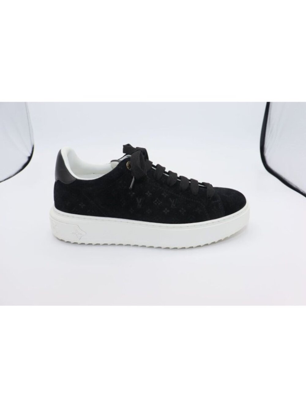Louis Vuitton Monogram Time Outlines Leather Suede Sneakers - Picture 7 of 15